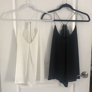 🛍2 Revamped lace zip up camis